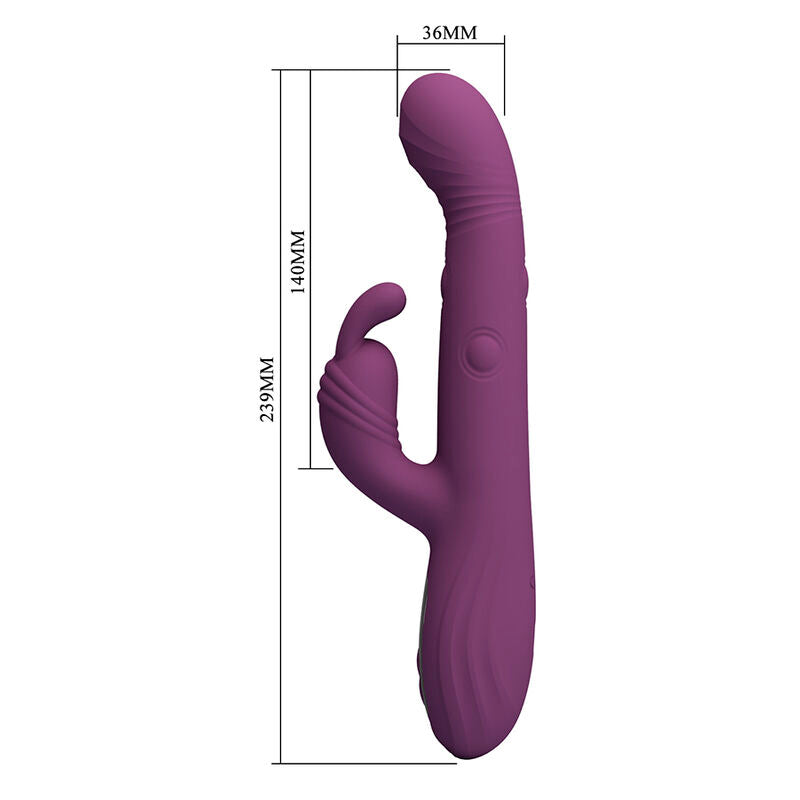 PRETTY LOVE - DEE MULTIFUNKTIONS-HASENVIBRATOR MIT OSZILLIERENDER UND PERKUSSIVER FUNKTION, LILA