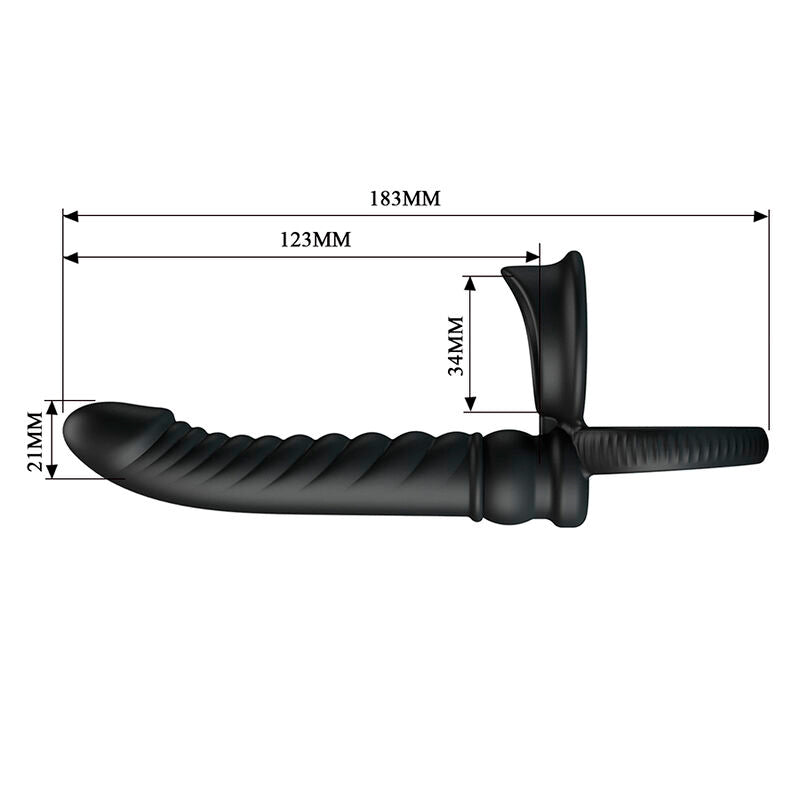 PRETTY LOVE - MERRITT ANALVIBRATOR MIT RING UND VIBRATIONSFUNKTION, SCHWARZ
