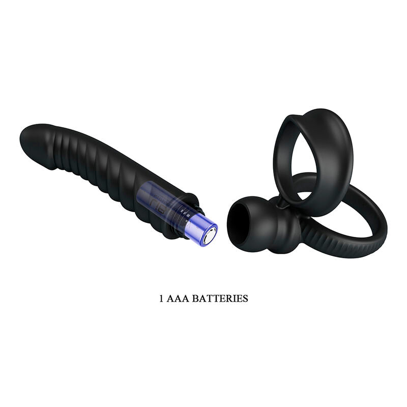 PRETTY LOVE - MERRITT ANALVIBRATOR MIT RING UND VIBRATIONSFUNKTION, SCHWARZ