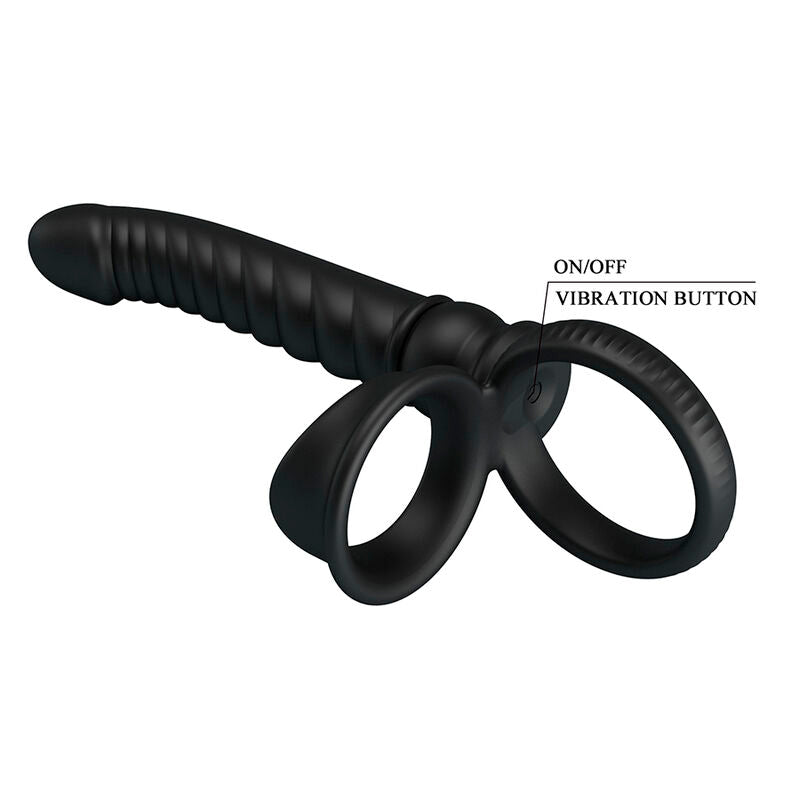 PRETTY LOVE - MERRITT ANALVIBRATOR MIT RING UND VIBRATIONSFUNKTION, SCHWARZ
