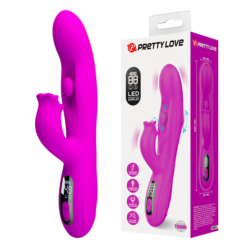 PRETTY LOVE - YALANDA HASE OSZILLIERENDER VIBRATOR MIT LED-ANZEIGE, LILA
