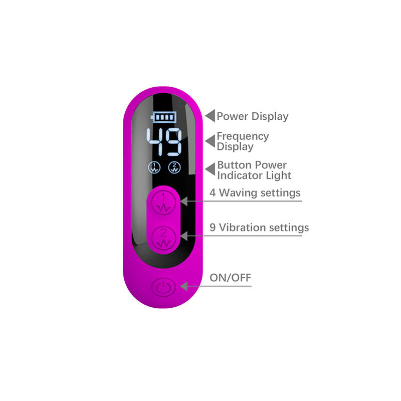 PRETTY LOVE - YALANDA HASE OSZILLIERENDER VIBRATOR MIT LED-ANZEIGE, LILA