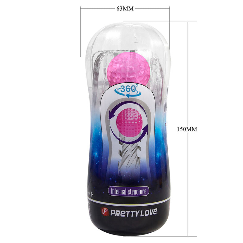 PRETTY LOVE - 360º STRUKTURIERTER MASTURBATIONSBECHER, TRANSPARENT