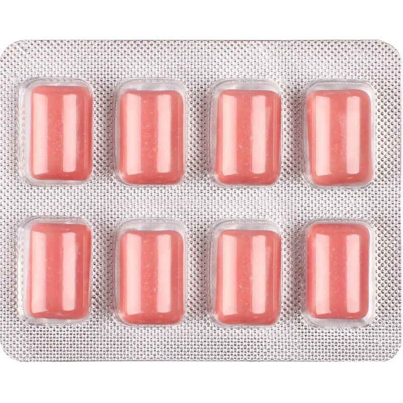 WUG Climax – Funktioneller Kaugummi mit Maca, Damiana und Ginseng zur Steigerung von Lust und sexueller Vitalität. Blisterverpackung mit 8 Stück.