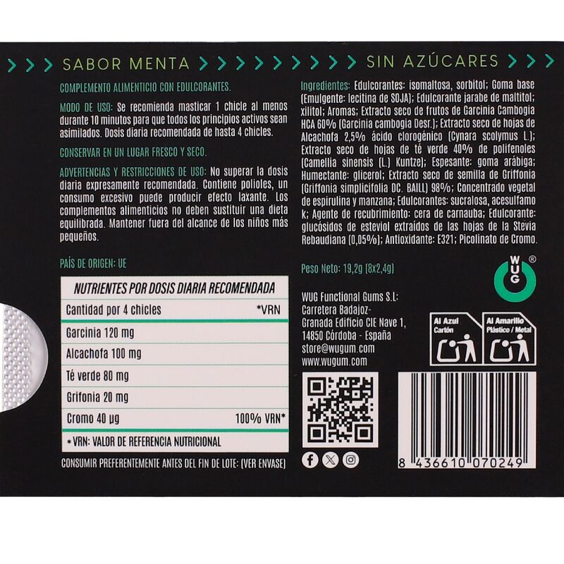 WUG-Diät – Appetitkontrolle und Reduzierung von Zwischenmahlzeiten, Blisterpackung mit 8 Einheiten