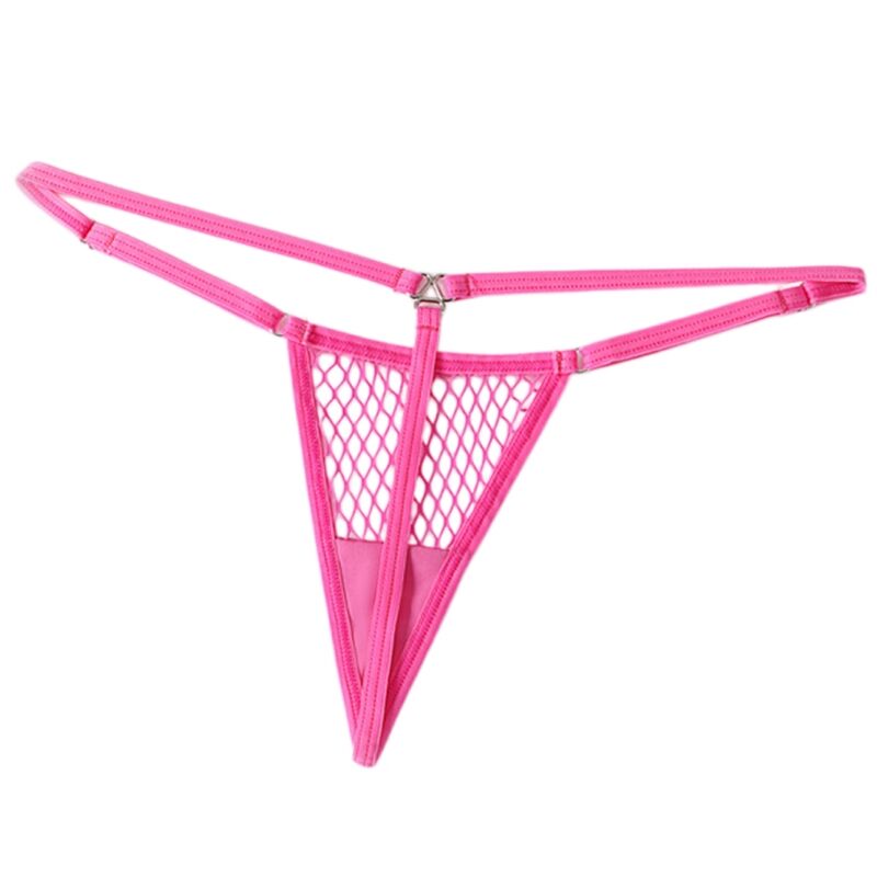 Chilirose CR 4856 Micro-String mit Netzfront – Neonpink, S/M – weitere Produktansicht