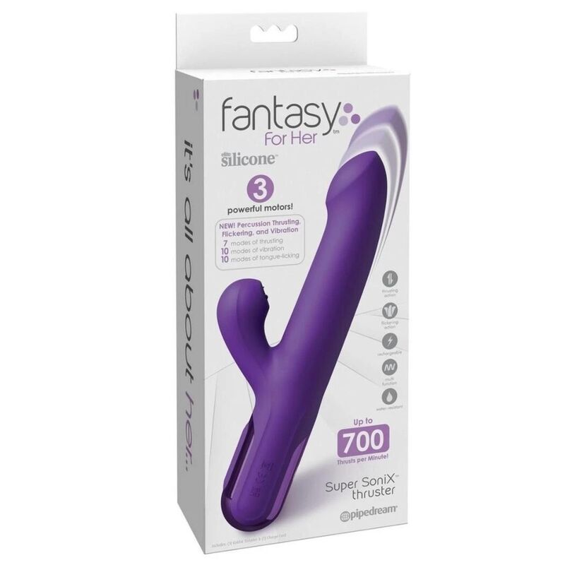 FANTASY FOR HER - SUPER SONIX THRUSTER RABBIT VIBRATOR LILA