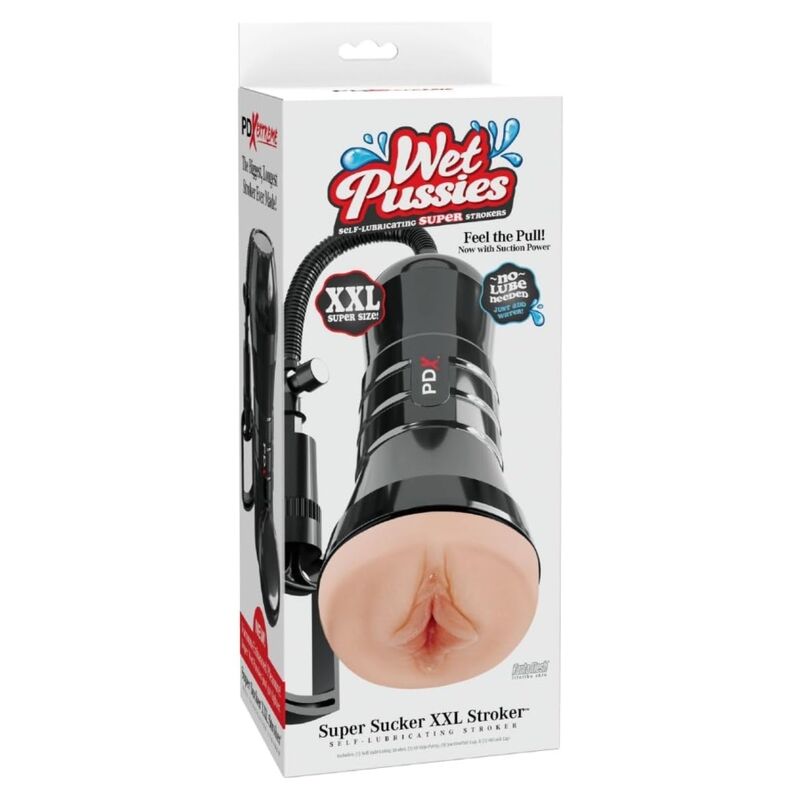 PDX EXTREME – WET PUSSIES SUPER SUCKER XXL LEICHTER VAGINA-STROKER MIT SAUGFUNKTION 27,3 CM