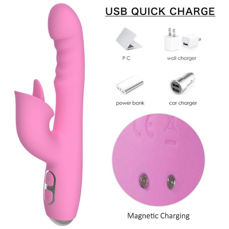 NALONE - T-MAY MAGIC STICK RABBIT VIBRATOR - ROSA