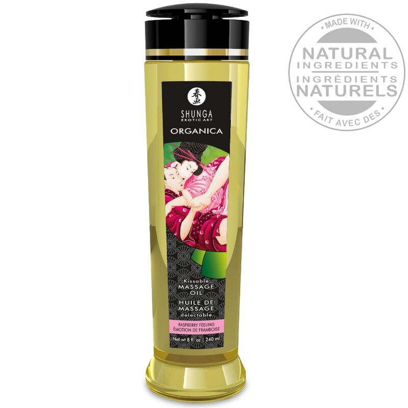 SHUNGA – BIO-MASSAGEÖL MIT HIMBEERDUFT, 240 ML