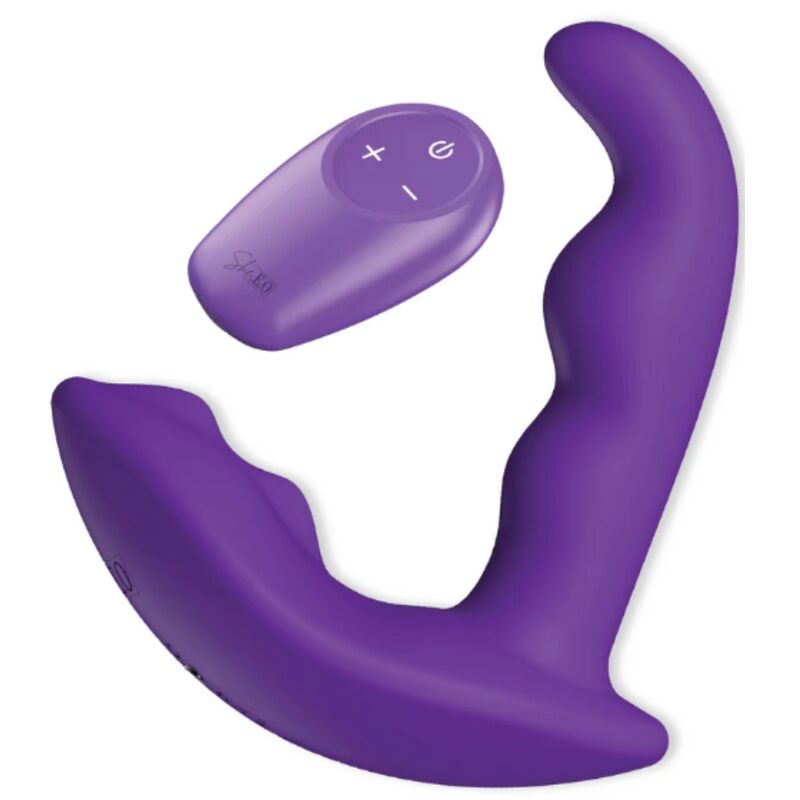 SHE.E.O – ROTIERENDER, VIBRIERENDER ANALSTIMULATOR MIT FERNBEDIENUNG – LILA