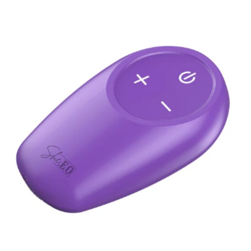 SHE.E.O – ROTIERENDER, VIBRIERENDER ANALSTIMULATOR MIT FERNBEDIENUNG – LILA
