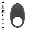 INTENSE - MERLOTTE ANILLO VIBRADOR CON ESTIMULACIÓN DE CLÍTORIS NEGRO