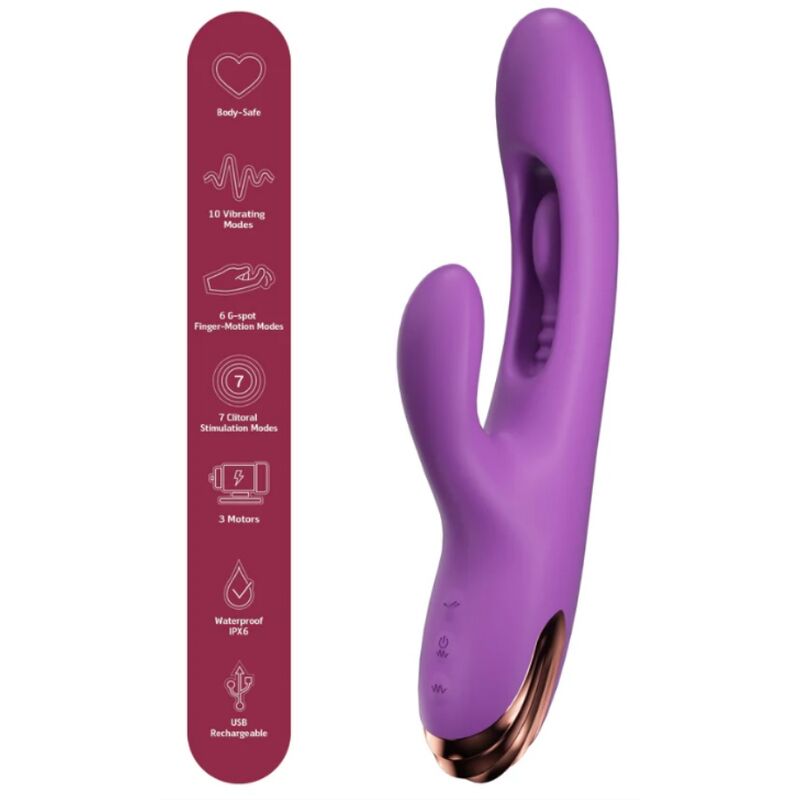 SHE.E.O - HASEN-G-PUNKT-VIBRATOR MIT DIGITALER BEWEGUNG, LILA