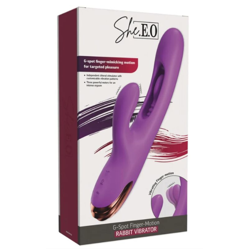 SHE.E.O - HASEN-G-PUNKT-VIBRATOR MIT DIGITALER BEWEGUNG, LILA