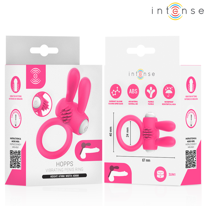 INTENSE - HOPPS VIBRIERENDER PENISRING MIT KLITORISSTIMULATION PINK