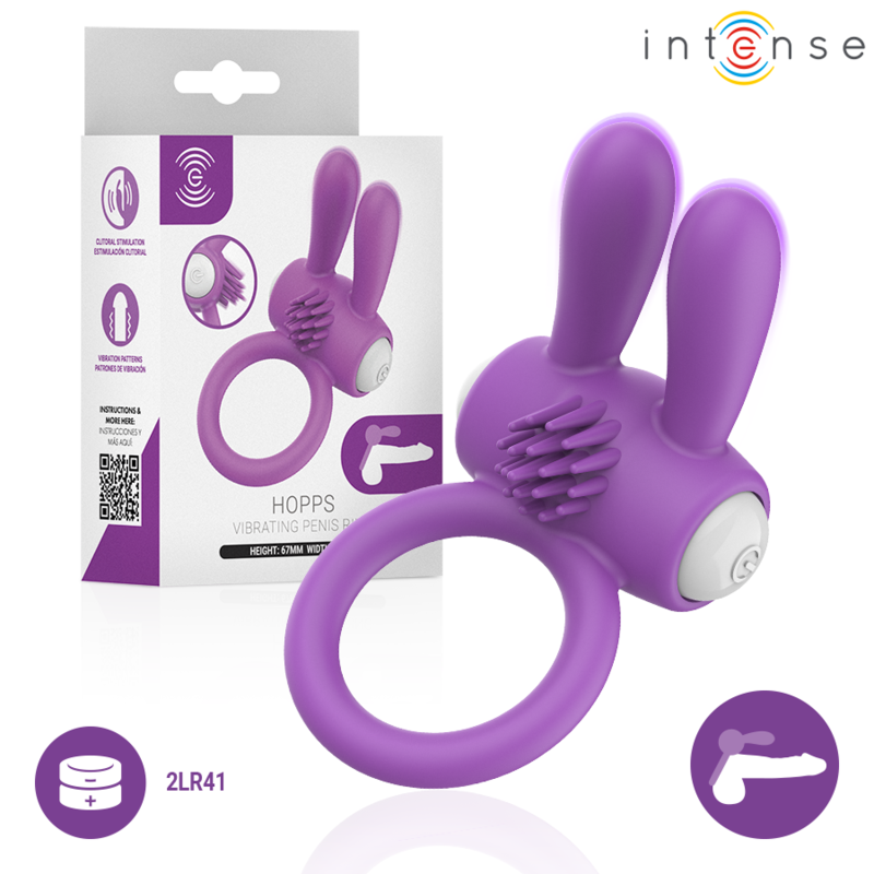 INTENSE - HOPPS VIBRIERENDER PENISRING MIT KLITORISSTIMULATION, LILA