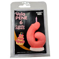 Diablo Picante Dekorationskerze Penisform Zahl 6 Rosa – Produktansicht 1
