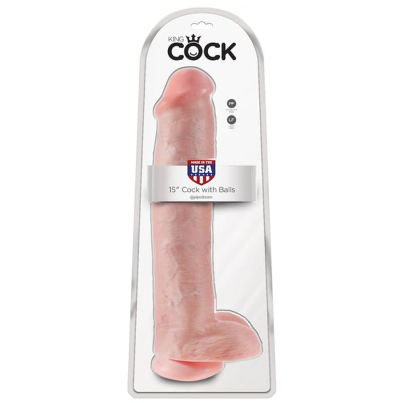 KING COCK - REALISTISCHER DILDO MIT HODEN UND SAUGKÖRPER 38 CM FLEISCH