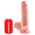 KING COCK PLUS - REALISTISCHER DILDO MIT DREIFACHDICHTE UND SCHWINGENDEN HODEN, 23 CM, FLEISCH