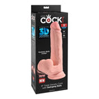 KING COCK PLUS - REALISTISCHER DILDO MIT DREIFACHDICHTE UND SCHWINGENDEN HODEN, 23 CM, FLEISCH