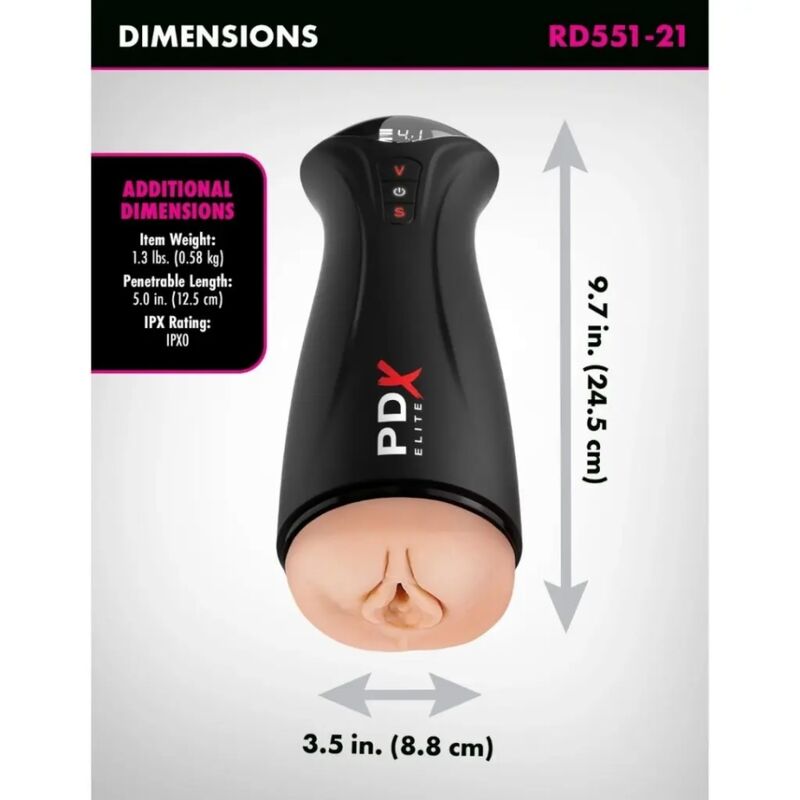 PDX Elite Fap-Gasm Saug-Vibrationsmasturbator