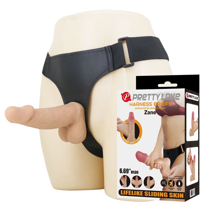 Pretty Love Zane Strap-on-Set 17 cm – Natur