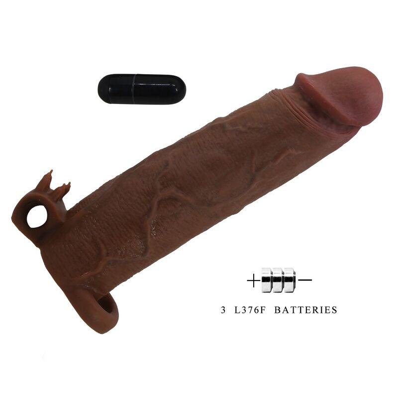 Pretty Love Xerxes Vibrations-Penishülle 22 cm – Braun