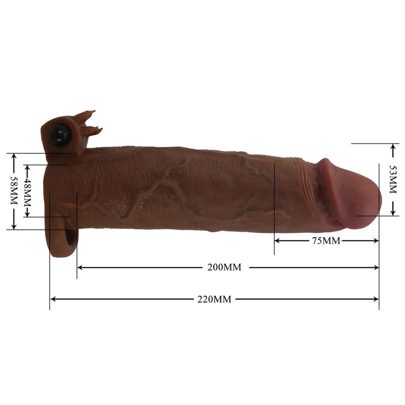 Pretty Love Xerxes Vibrations-Penishülle 22 cm – Braun