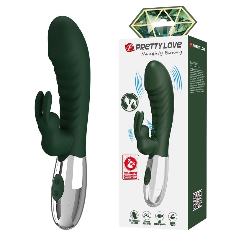 Pretty Love Naughty Bunny Rabbit-Vibrator – Grün