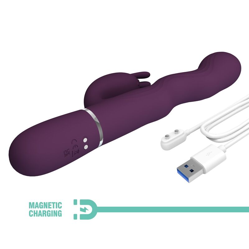 PRETTY LOVE - LOURSEN HASE-VIBRATOR MIT STOSSBEWEGUNG UND 7 VIBRATIONEN, USB-AUFLADBAR, LILA