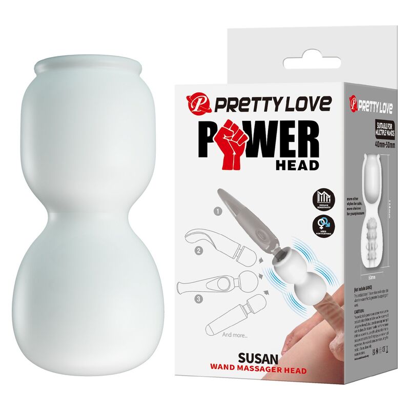 Pretty Love Susan Power Head Wand-Aufsatz – Transparent-Weiß