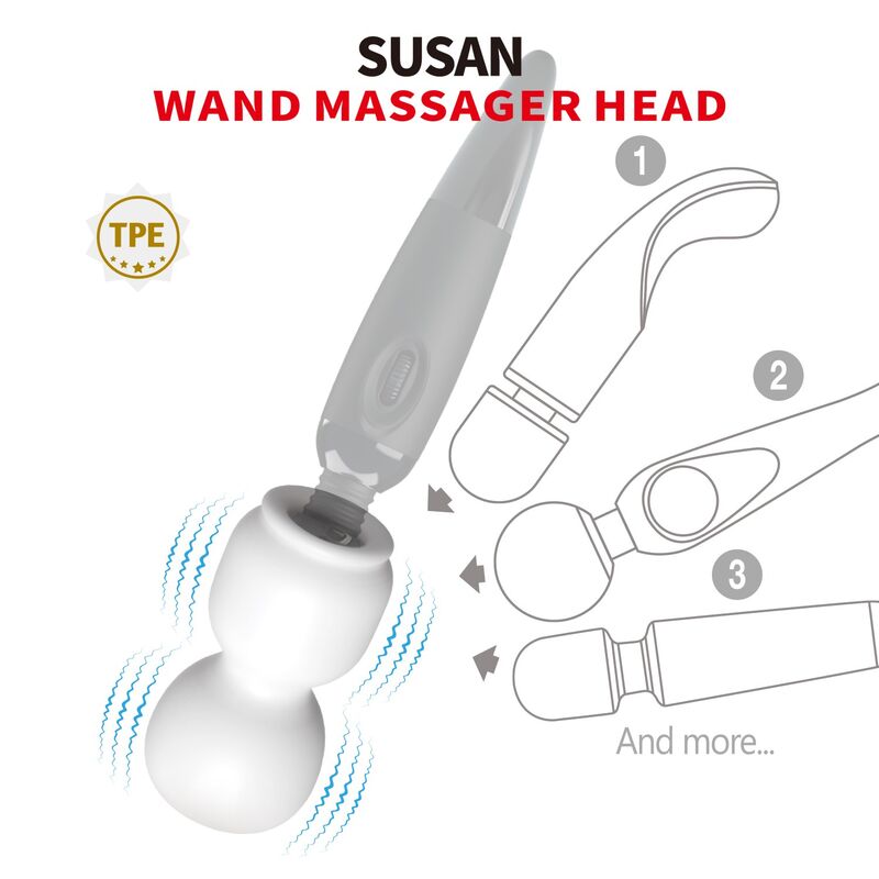 Pretty Love Susan Power Head Wand-Aufsatz – Transparent-Weiß