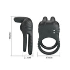 Pretty Love Sini Doppelring-Vibrator – Schwarz