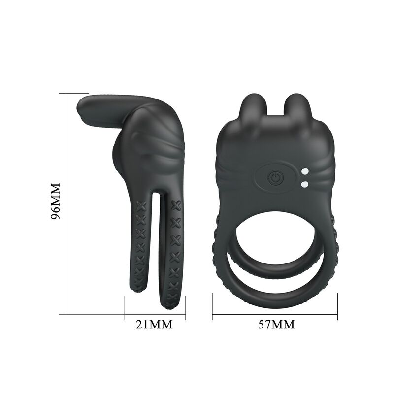 Pretty Love Sini Doppelring-Vibrator – Schwarz