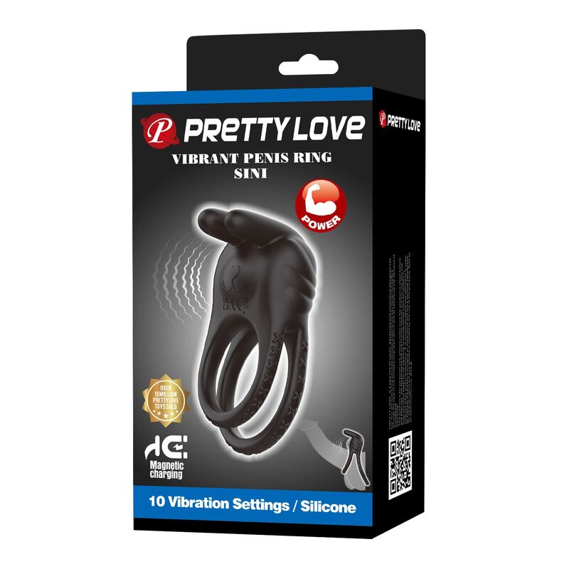 Pretty Love Sini Doppelring-Vibrator – Schwarz