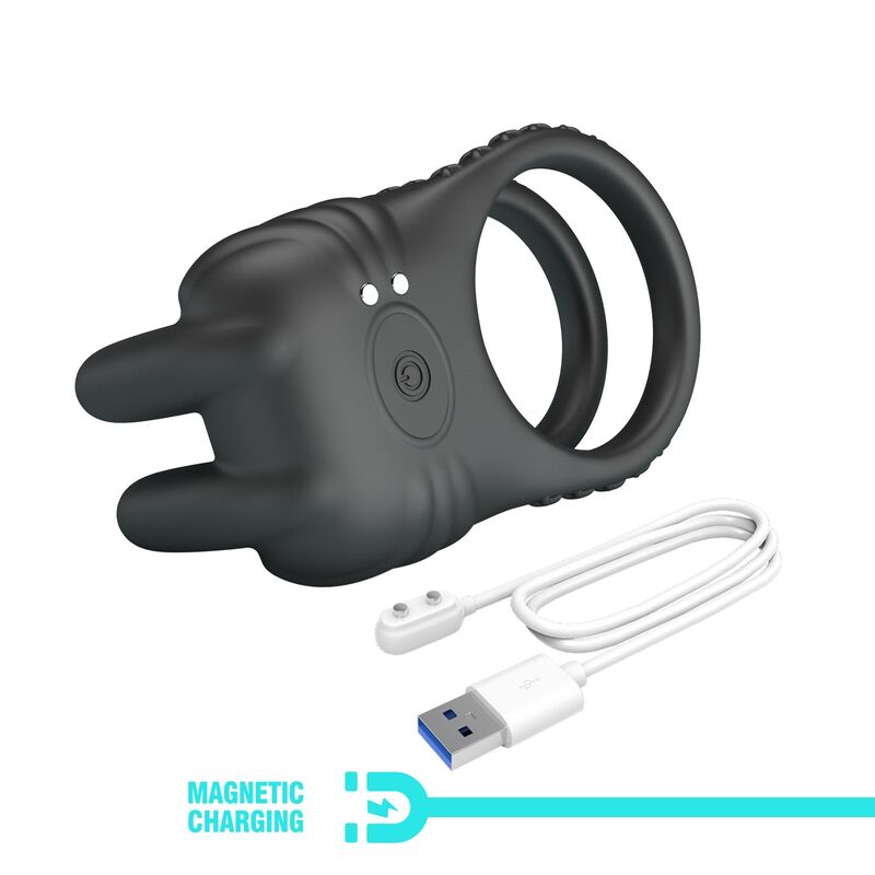 Pretty Love Sini Doppelring-Vibrator – Schwarz