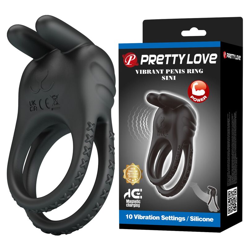 Pretty Love Sini Doppelring-Vibrator – Schwarz