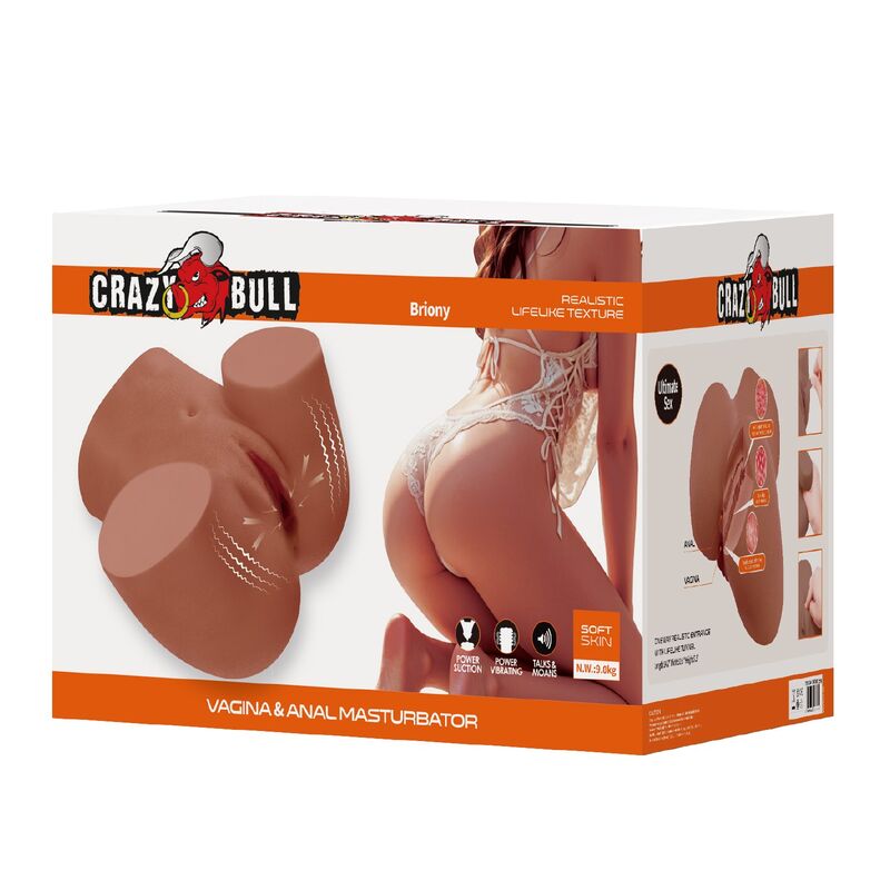 Crazy Bull Torso-Masturbator mit Saugfunktion – Natur