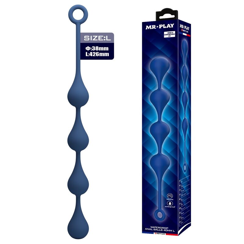 MR PLAY – BLAUE SILIKON-ANALPOLSTER, GRÖSSE L (42,6 CM)