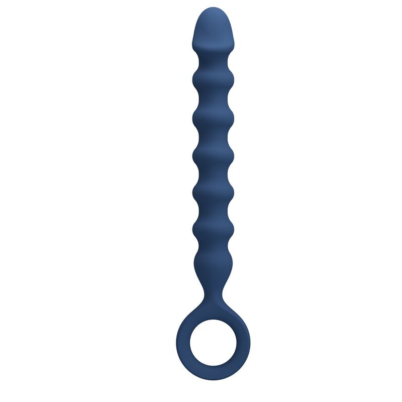 MR PLAY – BLAUE SILIKON-ANALPERLEN &AMP; ANALPLUG – Ø – 3,4 CM – 28,5 CM