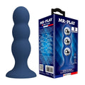 MR PLAY - ANALPLUG MIT METALLKUGELN UND SAUGNAPF, BLAU