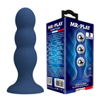 MR PLAY - ANALPLUG MIT METALLKUGELN UND SAUGNAPF, BLAU