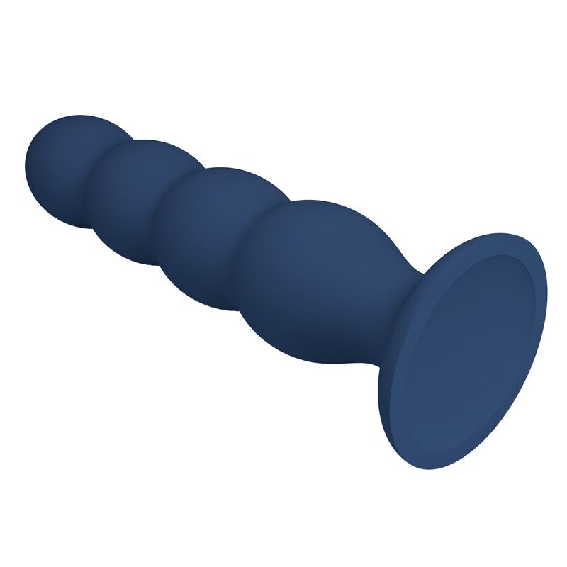 MR PLAY - ANALPLUG MIT 4 METALLKUGELN UND SAUGNAPF, BLAU