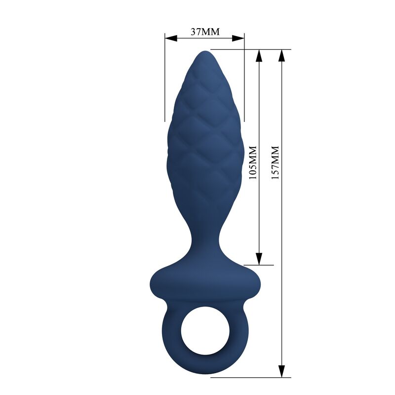 MR PLAY - STRUKTURIERTER ANALPLUG MIT RING BLAU L