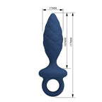 MR PLAY - STRUKTURIERTER ANALPLUG MIT RING BLAU L
