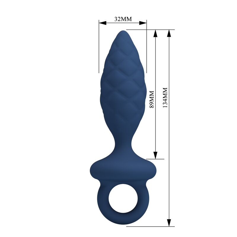 MR PLAY - STRUKTURIERTER ANALPLUG MIT RING BLAU M