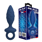 MR PLAY - STRUKTURIERTER ANALPLUG MIT RING BLAU M