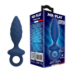 MR PLAY - STRUKTURIERTER ANALPLUG MIT RING BLAU S