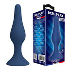 MR PLAY - KONISCHER SILIKON-ANALPLUG, BLAU, XL